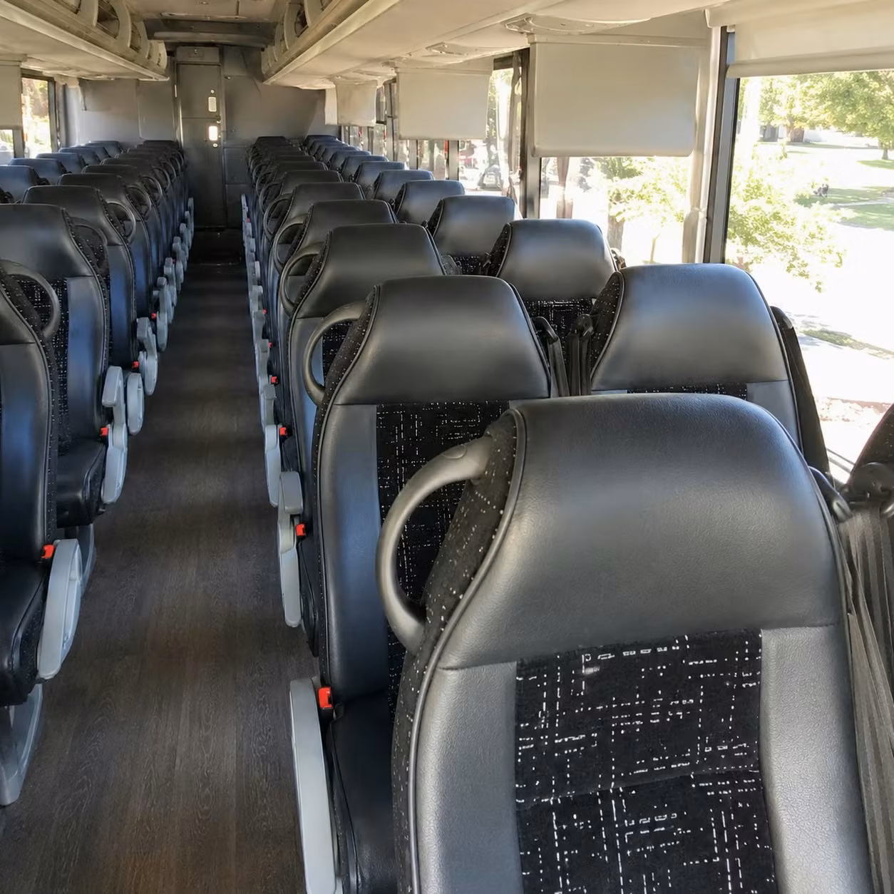 56 passenger charter bus inside